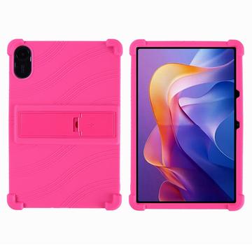 Xiaomi Redmi Pad 2 Silikoni kotelo potkukannattimella - Hot pinkki