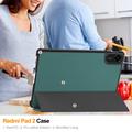 Xiaomi Redmi Pad 2 Tri-Fold Series Smart Folio -kotelo - Mustanvihreä
