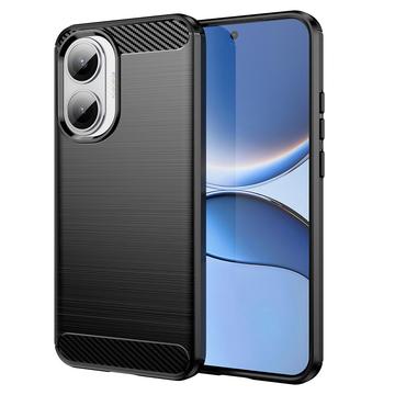 Xiaomi Redmi Turbo 4 Pro Harjattu TPU Suojakuori - Hiilikuitu - Musta