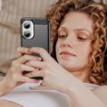 Xiaomi Redmi Turbo 4 Pro Harjattu TPU Suojakuori - Hiilikuitu - Musta