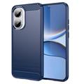 Xiaomi Redmi Turbo 4 Pro Harjattu TPU Suojakuori - Hiilikuitu - sininen