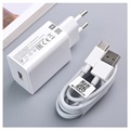 Xiaomi USB Laturi & USB-C Kaapeli MDY-11-EP - 3A, 22.5W - Valkoinen