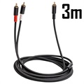 Y Splitter RCA-äänikaapeli Kullatuilla Liittimillä - 3m