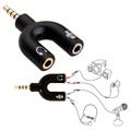 Y-shape 3.5mm / Kuulokkeet & Mikrofonin Audio Adapteri