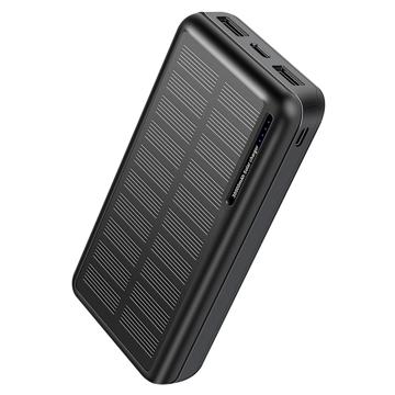 Varavirtalähde Aurinkokennolla YD-818P - 2x USB-A, USB-C, 30000mAh - Musta