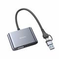 YESIDO HM15 USB / C-tyyppi VGA + HD-sovitin HDTV kaksoismonitoreiden peilausadapteri