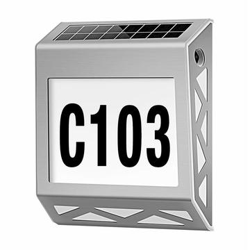 YH1101 Ruostumattomasta teräksestä valmistettu aurinko-talon numerovalaisin - hopea