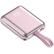 YM-1254 Mini-varavirtalähde sisäänrakennetulla kaapelilla - 20000mAh - ruusukulta