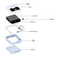 YM-1422 Mini powerbank 20000mAh - USB-C- ja Lightning-kaapelit - sininen