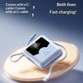 YM-1422 Mini powerbank 20000mAh - USB-C- ja Lightning-kaapelit - sininen
