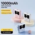 YM-1422 Mini-varavirtalähde 20000mAh - USB-C- ja Lightning-kaapelit - vaaleanpunainen
