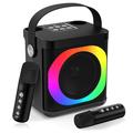 YS307 Home Karaoke Bluetooth-kaiutin RGB-valokaiutin, jossa on 2 mikrofonia