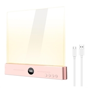 YSJ-019 Plus -kirkas akryylinen LED-yöpöytävalaisin - Type-C-lataus - vaaleanpunainen