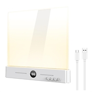 YSJ-019 Plus -kirkas akryylinen LED-yöpöytävalaisin - Type-C-lataus - valkoinen