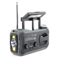 YX328 Hätäkäyttöinen käsikrankullinen aurinkoparistoinen radio taskulampulla, 4000mAh:n virtapankk (Avoin pakkaus - Erinomainen)i - harmaa