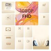 Yaber L2 Plus Full-HD-projektori JBL-äänellä & Smart OS - Beige