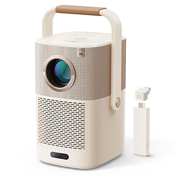 Yaber T2 Plus Full-HD kannettava projektori JBL-äänellä ja Google TV:llä - Beige