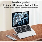 Yesido LP07 Säädettävä kannettavan tietokoneen jalusta - 13-20" - hopea