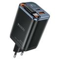 Yesido YC100 67W pikalaturi sisäänvedettävällä USB-C-kaapelilla - musta