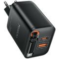 Yesido YC99 40W pikalaturi sisäänvedettävällä USB-C-kaapelilla - musta