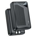 Yesido YP85 20000mAh Powerbank sisäänrakennetuilla Type-C ja Lightning-kaapeleilla - 22.5W - musta