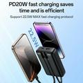 Yesido YP85 20000mAh Powerbank sisäänrakennetuilla Type-C ja Lightning-kaapeleilla - 22.5W - musta