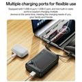 Yesido YP85 20000mAh Powerbank sisäänrakennetuilla Type-C ja Lightning-kaapeleilla - 22.5W - musta