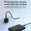 Yesido YP85 20000mAh Powerbank sisäänrakennetuilla Type-C ja Lightning-kaapeleilla - 22.5W - musta