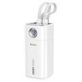 Yesido YP86 20000mAh Powerbank sisäänrakennetuilla USB-C- ja Lightning-kaapeleilla - 22.5W - Valkoinen