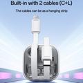 Yesido YP86 20000mAh Powerbank sisäänrakennetuilla USB-C- ja Lightning-kaapeleilla - 22.5W - Valkoinen