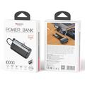 Yesido YP99 10000mAh:n varavirtalähde, jossa on sisäänrakennettu USB-C-Lightning-kaapeli - musta