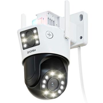 ZOSI C298Pro 8 megapikselin kaksoisobjektiivilla varustettu PTZ-kamera, jossa on AI-seuranta ja värillinen yönäkymä