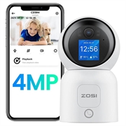 Zosi C519M 4MP:n älykäs WiFi-turvakamera tekoälyllä varustetulla henkilötunnistuksella - valkoinen
