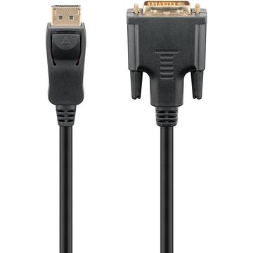 Goobay DisplayPort 1.2 / DVI-D Sovitinkaapeli - Kullattu - 3m