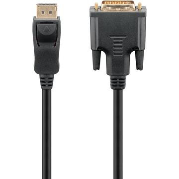 Goobay DisplayPort 1.2 / DVI-D Sovitinkaapeli - Kullattu - 3m - Musta