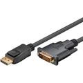 Goobay DisplayPort 1.2 / DVI-D Sovitinkaapeli - Kullattu - 3m - Musta