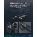 Clicktronic DisplayPort / USB-C Sovitinkaapeli - 1m - Musta
