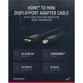 Clicktronic Active Mini DisplayPort / HDMI Sovitinkaapeli - 1m - Musta