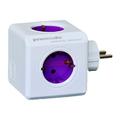 Allocacoc PowerCube Uudelleenjohdotettava 5 Pistokkeella 6A - Violetti / Valkoinen
