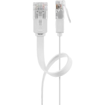 Goobay RJ45 Litteä Verkkokaapeli U/UTP CAT 5e - 0.5m - Valkoinen