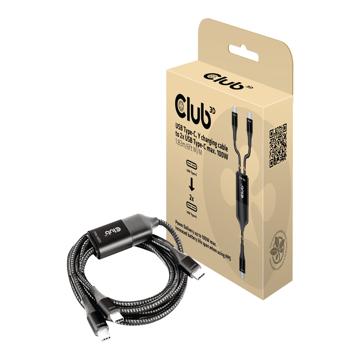 Club 3D USB Type-C -kaapeli 1,83 m - Mustavalkoinen