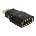 Delockin Nopea HDMI-sovitin Ethernetillä - HDMI Mini-C uros > HDMI-A naaras