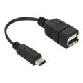 DeLOCK USB 2.0 USB-C-sovitin 15 cm - Musta
