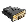 Delock Adapter DVI 24+1 pin uros > HDMI naaras - musta