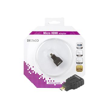 Deltaco Micro HDMI -sovitin - Musta