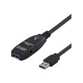 Deltaco Active USB 3.0 -jatkokaapeli - 5m - Musta