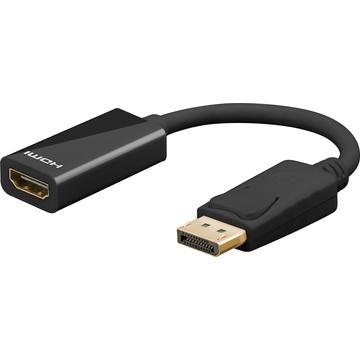 Goobay DisplayPort / HDMI-sovitinkaapeli - kullattu - musta