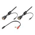 Goobay VGA audiolinjalla + RCA-sovitin 5 m- Musta