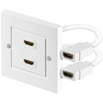 Goobay HDMI 2.0 Dual Pistorasia - Valkoinen