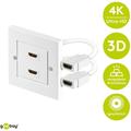 Goobay HDMI 2.0 Dual Pistorasia - Valkoinen